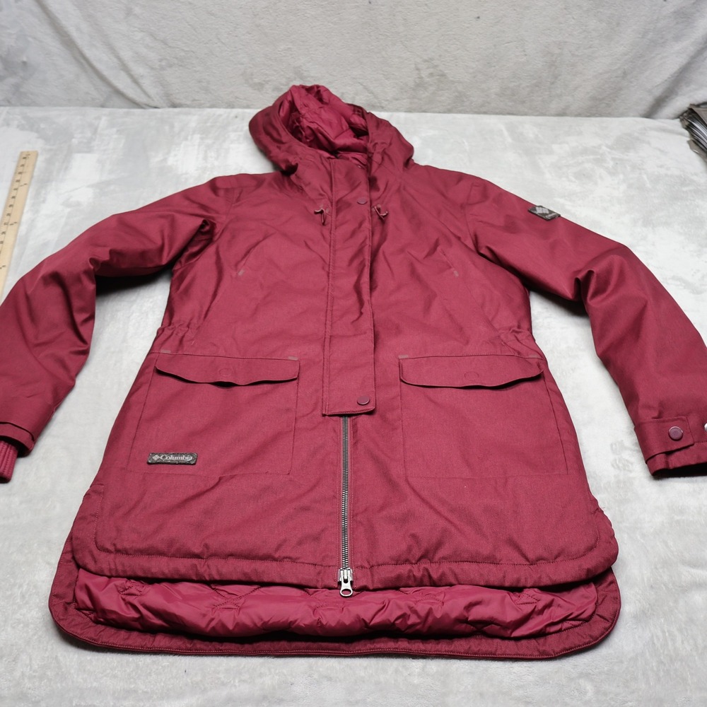 Columbia Jacket Women Medium Red Hawks Prairie Waterproof Hooded Insulated Parka